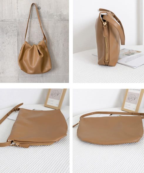 ショルダーバッグ 韓国風 ギャザーバッグ レディース ワンハンドルバッグ フェイクレザー トートバッグ 2way 肩掛けバッグ おしゃれ PUレザー 大人可愛い鞄 77XDD-001